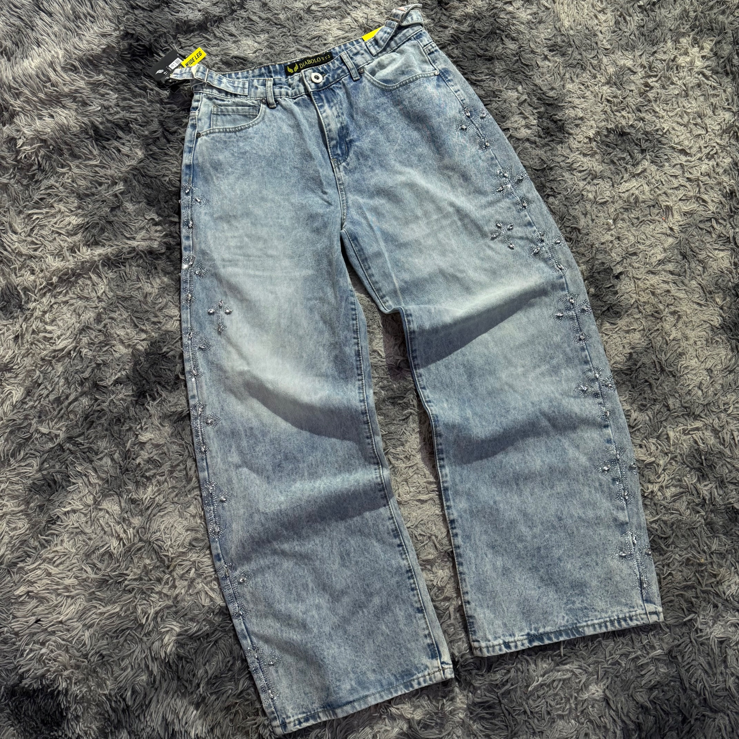 Jeans cruces azul